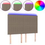  LED uzglavlje smeđesivo 144x5x118/128 cm od tkanine | shoptok.hr