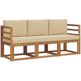  Set vanjskih sofa s jastukom 3 pcs Prirodna i bež | shoptok.hr