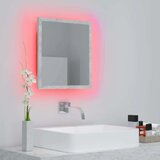 vidaXL lED kupaonsko ogledalo siva boja betona 40 x 8,5 x 37 cm drveno | shoptok.hr
