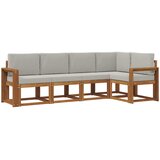  Set vanjskih sofa 5 kom. Prirodna i svijetlo siva Smeđa 251 x 132,5 x 73 cm | shoptok.hr