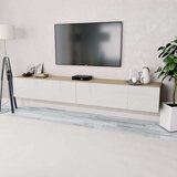TV omarica 2 kosa iverna plošča 120x40x34 cm sijajno bela hrast | Shoptok.si