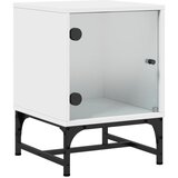  Noćni ormarići sa staklenim vratima 2 kom bijeli 35x37x50 cm | shoptok.hr