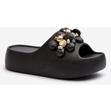 Boto Women's Foam Flip Flops With Decorations On Thick Sole Black Bremavia | shoptok.hr