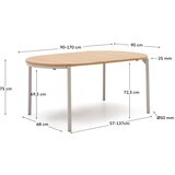Kave Home Okrogla raztegljiva jedilna miza z mizno ploščo v hrastovem dekorju v naravni barvi ø 90 cm Montuiri – | Shoptok.si