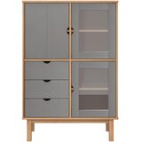  Visoka komoda OTTA smeđe-siva 85x43x125 cm od masivne borovine | shoptok.hr