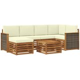 vidaXL Kotna sedežna garnitura z blazino 6 pcs Naravna in smetana, (5000271476) | Shoptok.si