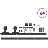 Pribor za klizna vrata 366 cm čelični crni | shoptok.hr