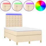  box spring s madracem LED krem 120 x 200 cm od tkanine | shoptok.hr