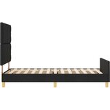 vidaXL okvir postelje Komplet 2 Črn Trden les, tkanina 90 x 200 cm, (22082456) | Shoptok.si