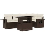  6-dijelni set vrtnih sofa od poliratana s jastucima smeđi | shoptok.hr