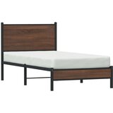 Metalni okvir kreveta s uzglavljem smeđa boja hrasta 90x200 cm | shoptok.hr