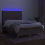  Box spring postelja z vzmetnico LED taupe 140x190 cm blago, (20902492) | Shoptok.si
