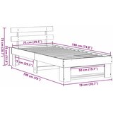  Krevetna konstrukcija s uzglavljem Vosak smeđa 75 x 190 cm | shoptok.hr