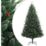  Umjetno božićno drvce sa šarkama i crvenim bobicama 210 cm | shoptok.hr