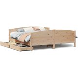 vidaXL Posteljni okvir brez vzmetnice 200x200 cm trdna borovina | Shoptok.si