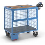 eurokraft pro zabojni voziček z električnim pogonom, stene iz jeklene mreže, s pokrovom, dxšxv 1430 x 730 x 1200 mm Cene