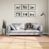 vidaXL Preproga s kratkimi vlakni mehka pralna rožnata 140x200 cm Cene