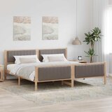 vidaXL Okvir kreveta Smeđa i taupe 200 x 200 cm Masivna borovina | shoptok.hr