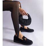 Gemre Black perforated women's moccasins made of eco suede Sandoval | Shoptok.si