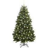 vidaXL Umjetno božićno drvce S LED lampica Zelena 180 cm PVC i metal | shoptok.hr