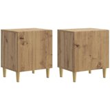 vidaXL Noćni ormar 2 pcs Hrast artisan 43 x 34 5 x 50 cm - Hrast artisan 2 | shoptok.hr
