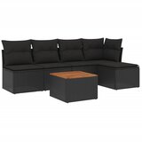  6-dijelni set vrtnih sofa s jastucima crni od poliratana | shoptok.hr