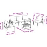 vidaXL Vrtna sedežna garnitura 6 pcs Antracitna Jeklo | Shoptok.si