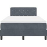 vidaXL Postelja na vzmet z vzmetnico in LED Temno siva 120x190 cm Žamet | Shoptok.si
