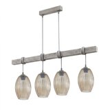Brilagi Luster na sajli WOOD GLASS 4xE27/60W/230V borovina/siva/dimljeno braon | Eponuda.com