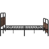  Metalni okvir kreveta bez madraca smeđa boja hrasta 183x213 cm | shoptok.hr