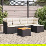 vidaXL 6-dijelni set vrtnih sofa s jastucima crni od poliratana | shoptok.hr