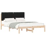 vidaXL Posteljni okvir z oblazinjenim vzglavjem Črna 140 x 200 cm | Shoptok.si