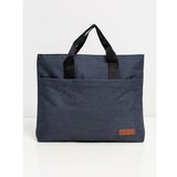 Fashion Hunters Navy blue fabric laptop bag Cene