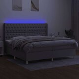  Box spring s madracem LED svjetlosivi 200x200 cm tkanina | shoptok.hr