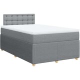 vidaXL Boxspring postelja z vzmetnico svetlo siva 120x190 cm blago | Shoptok.si