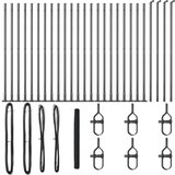 vidaXL Ograda u obliku heksagona Siva 1.5x50 m Čelična, Stupovi ograde s baznim pločama 13 kom Ø32mm 83.5cm Galvanizirano čelik | shoptok.hr