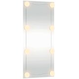 vidaXL Stensko ogledalo z LED lučmi 40x80 cm stekleno pravokotno | Shoptok.si