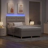  Box Spring postelja z vzmetnico in LED Taupe 140x190 cm Tkanina, (22067134) | Shoptok.si