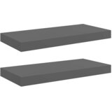  Plutajuće zidne police 2 kom sjajne sive 50 x 23 x 3,8 cm MDF | shoptok.hr