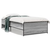 Furnova Posteljni okvir siva sonoma 90x190 cm inženirski les in kovina, (21938194) | Shoptok.si