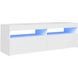 Maison Chic TV omarica - TV stojalo - Televizijska omarica z LED lučkami bela 120x35x40 cm, (21670897) Cene