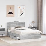 vidaXL Konstrukcija postelje Siva Sonoma 140 x 200 cm Konstruiran les | Shoptok.si