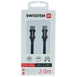 Swissten kabel USB-C/USB-C , platneni, 2 m, crni | shoptok.hr