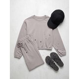Sinsay Kratka crewneck majica s ukrasnim ringovima | shoptok.hr