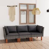 Maison Chic Vrtni kavč - Zunanji kavč trosed z blazinami siv poli ratan, (22043738) | Shoptok.si