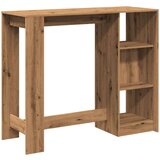 vidaXL Barski stol s policom boja hrasta 124x46x103,5 cm drveni | shoptok.hr