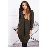 Kesi Long insulated hoodie in khaki color Cene