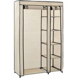 vidaXL zložljiva garderobna omara blago 110x45x175 cm krem | Shoptok.si