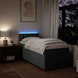 vidaXL Box spring postelja z vzmetnico temno siva 90x200 cm blago | Shoptok.si