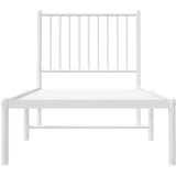  Metalni okvir krevet bez madraca s uzglavljem bijeli 75x190 cm | shoptok.hr